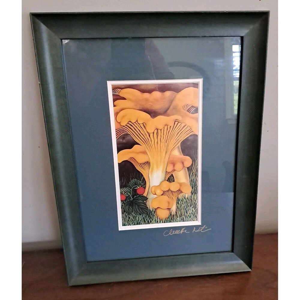 Chanterelle Mushroom Framed Print Charlotte Nicolin Vibrant Colorful...